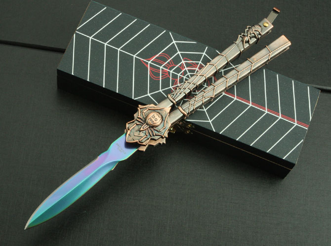 29 black widow spider color titanium thrown knives (no words)