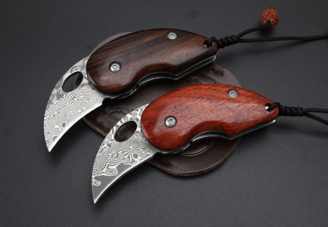 Bean size Damascus small fold edge