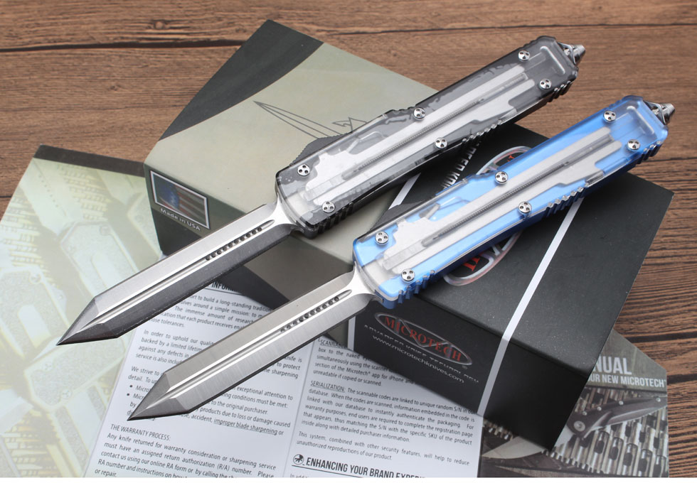 2018 micro technology UT85 jump knife (point) of double front
