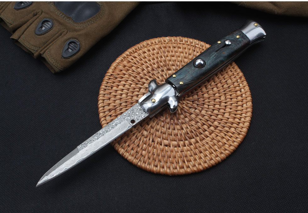 9 inches AKC Italy (stable) wood Damascus knife