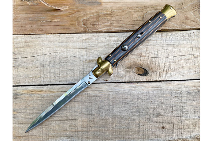 11 "Italy AKC classical dance knife - black bayonet blade (stripe colour wooden handle)