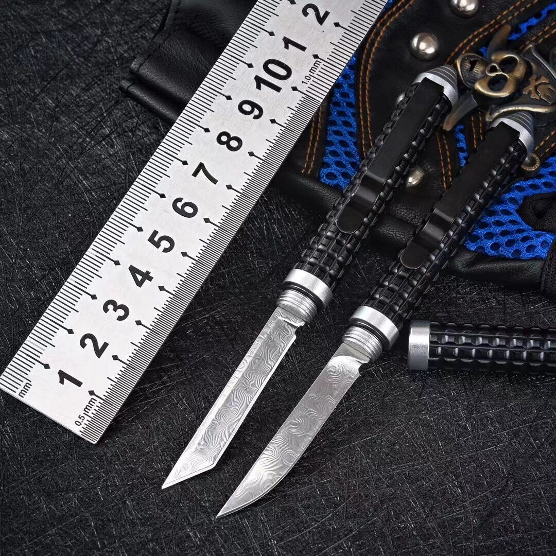Cordless Damascus - Mini defense stick knife