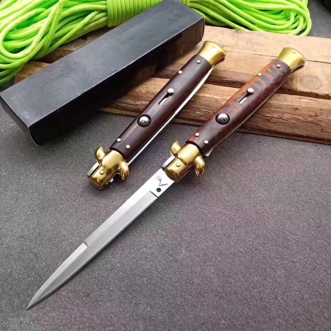 11 "Italy AKC classical dance knife - (serpentine wood white steel blade)